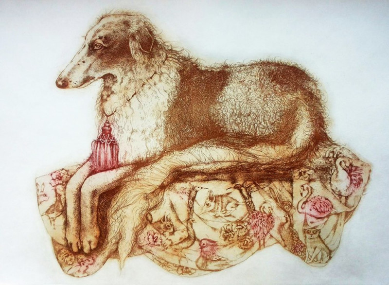 Greyhound original painting by Gražvyda Andrijauskaitė. For Art Collectors