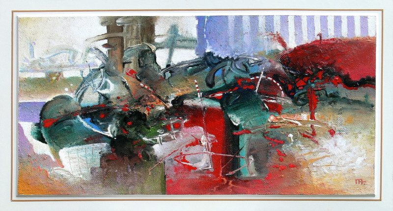 Arūnas Miliukas tapytas paveikslas Prasmės beieškant, Abstrakti tapyba , paveikslai internetu