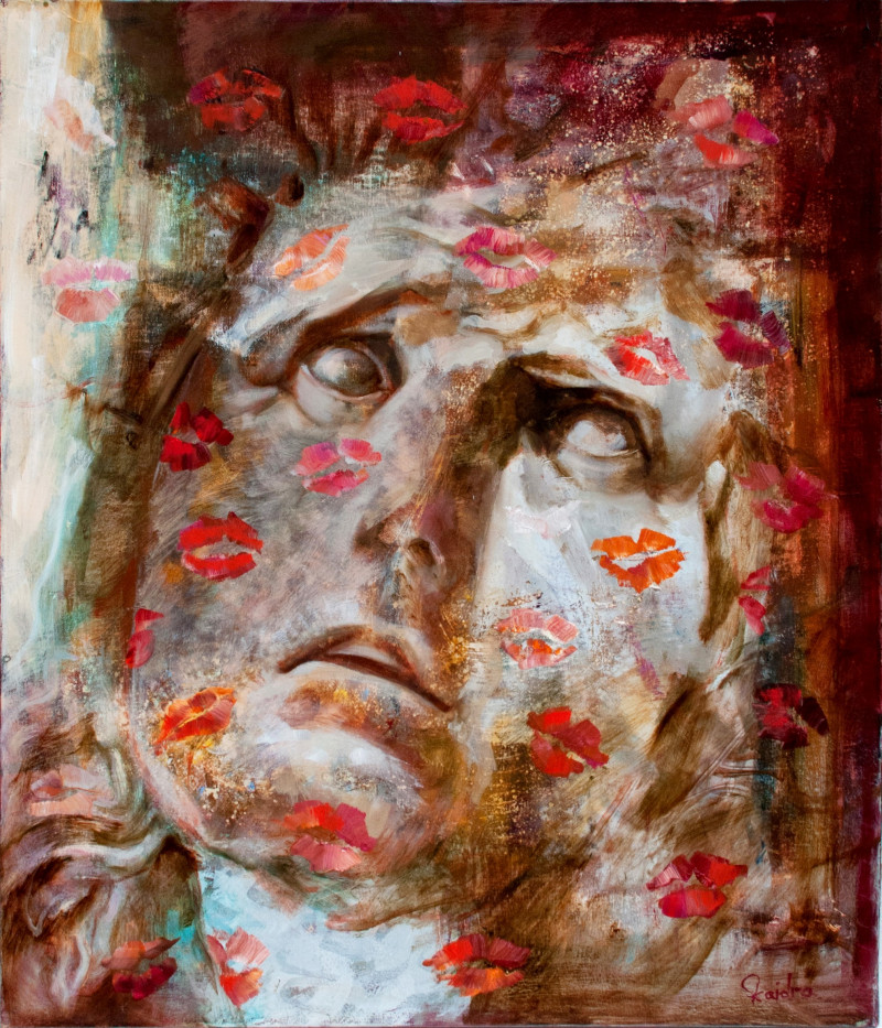 Skaidra Savickas tapytas paveikslas Nubučiuotasis, Tapyba su žmonėmis , paveikslai internetu