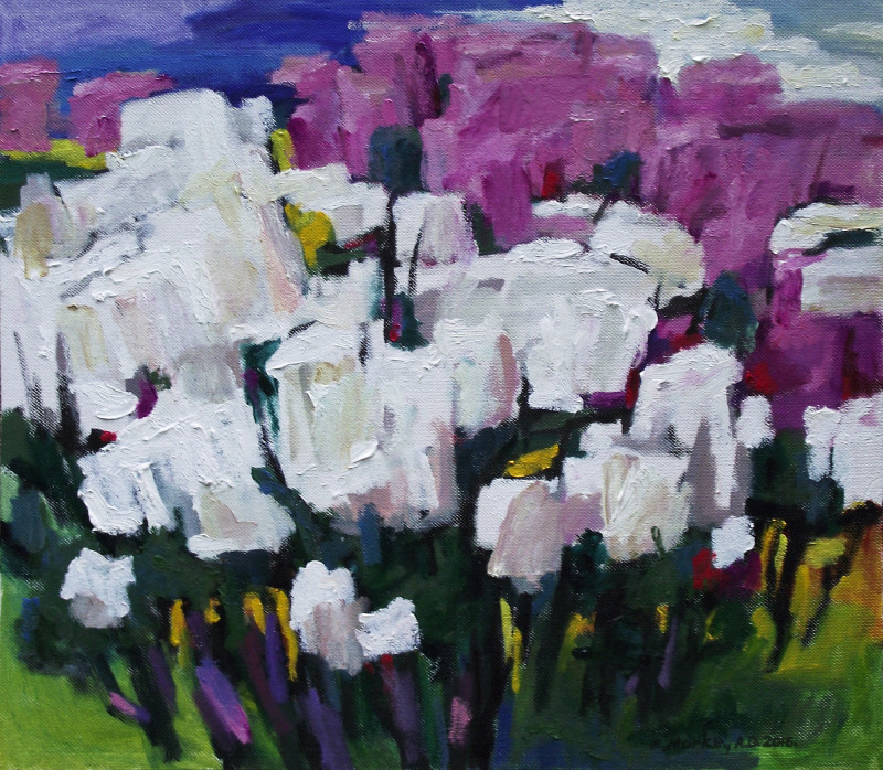 Blossoming Lilacs original painting by Albinas Markevičius. Flowers
