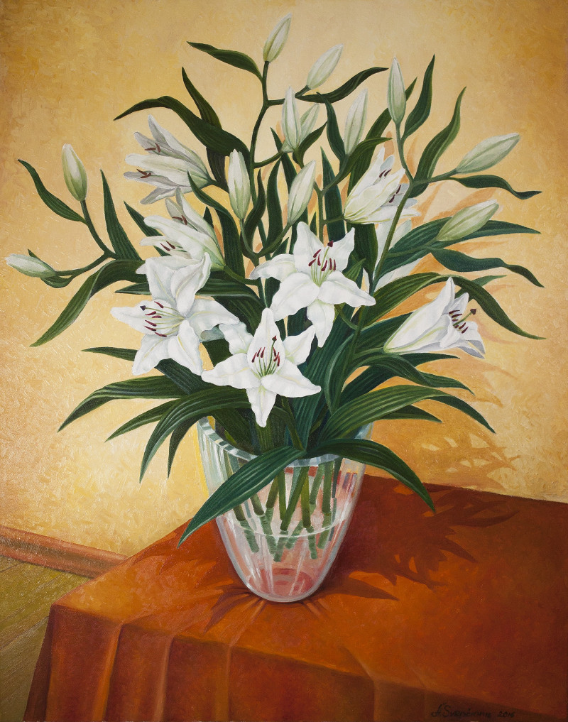 Lillies original painting by Arnoldas Švenčionis. For Art Collectors