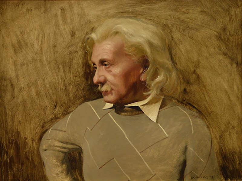 A. Einstein original painting by Donatas Inis. Paintings With People