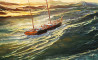 Jonas Kozulas tapytas paveikslas Rimstant štormui, Marinistiniai paveikslai , paveikslai internetu