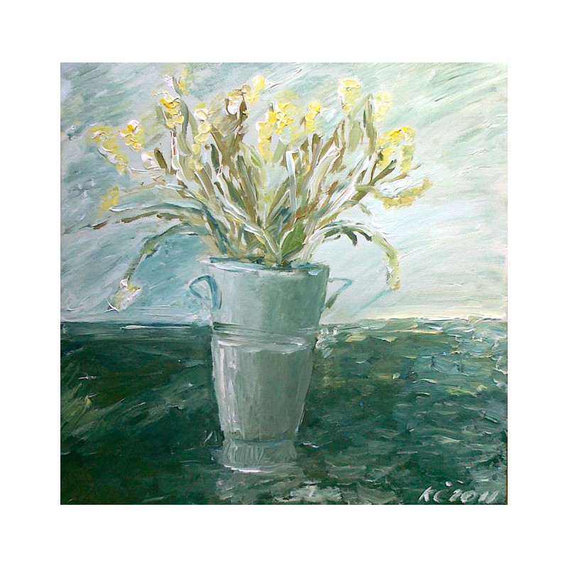 Kristina Česonytė tapytas paveikslas Gėlių puokštė, Tapyba akrilu , paveikslai internetu