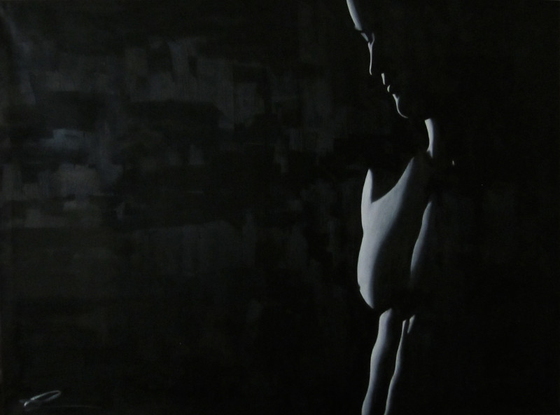 Renata Čėplaitė tapytas paveikslas Vyras tamsoje, Tapyba su žmonėmis , paveikslai internetu
