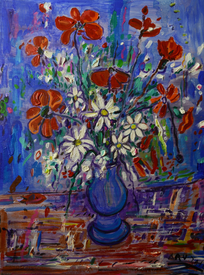 Poppies original painting by Arvydas Martinaitis. For Art Collectors
