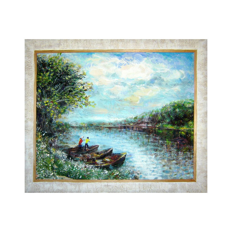 Jolanta Grigienė tapytas paveikslas Prie upės, Tapyba akrilu , paveikslai internetu