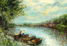 Jolanta Grigienė tapytas paveikslas Prie upės, Tapyba akrilu , paveikslai internetu