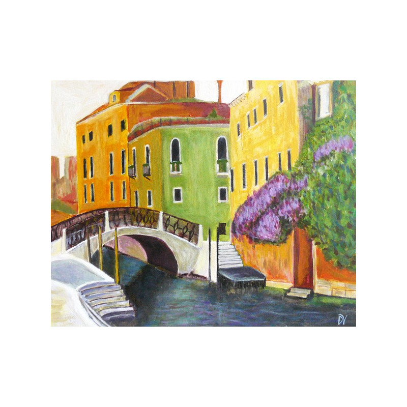 Canals original painting by Dalius Virbickas. Acrylic painting