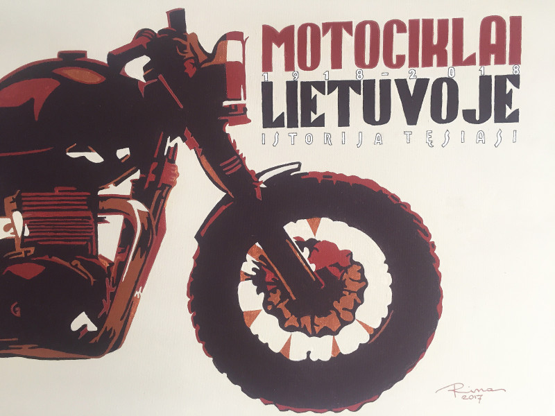 Moto Lithuania original painting by Rimas Bružas. Acrylic painting