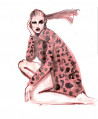 Anya Dee tapytas paveikslas Leopard Print, Mados iliustracija , paveikslai internetu