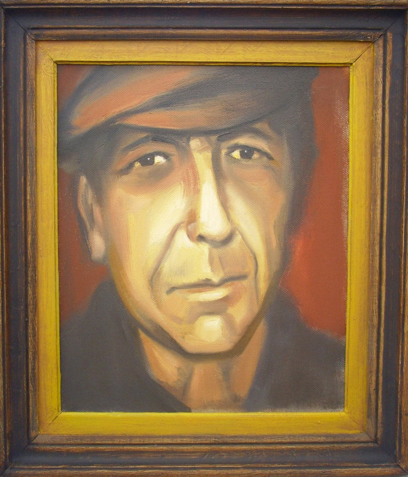 Portret of Leonard Cohen original painting by Vidmantas Jažauskas. For living room