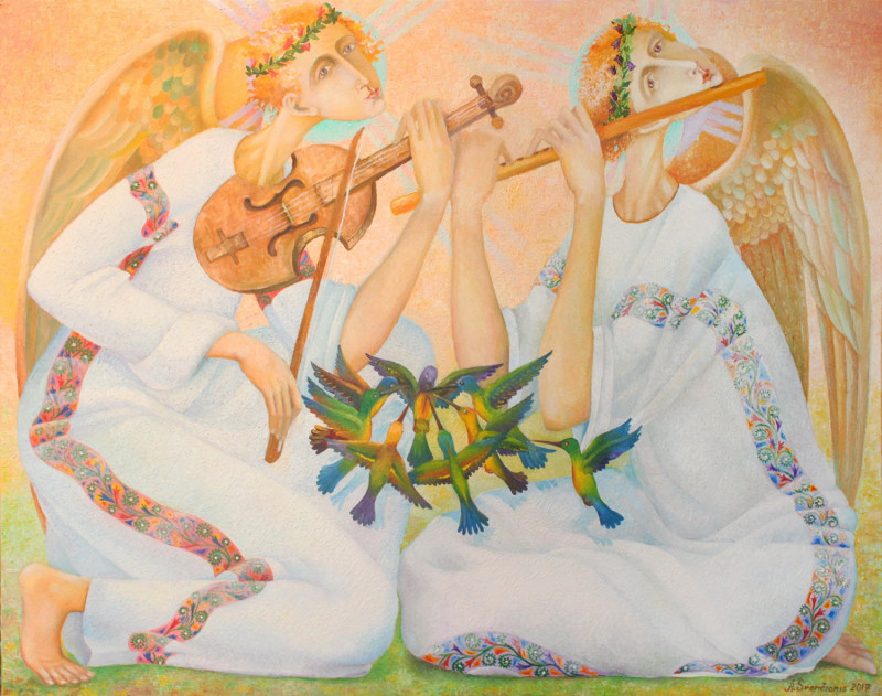 Arnoldas Švenčionis tapytas paveikslas Kolibrių šokis, Meno kolekcionieriams , paveikslai internetu