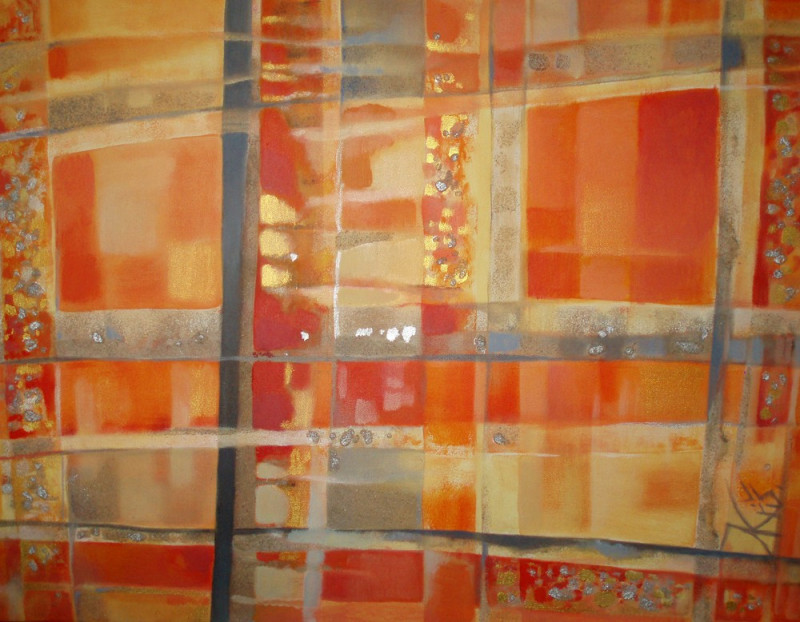 Natalija Kriščiūnienė tapytas paveikslas Oranžinis langas, Tapyba akrilu , paveikslai internetu