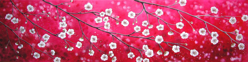 Cherry Blossom original painting by Viktorija Labinaitė. Flowers