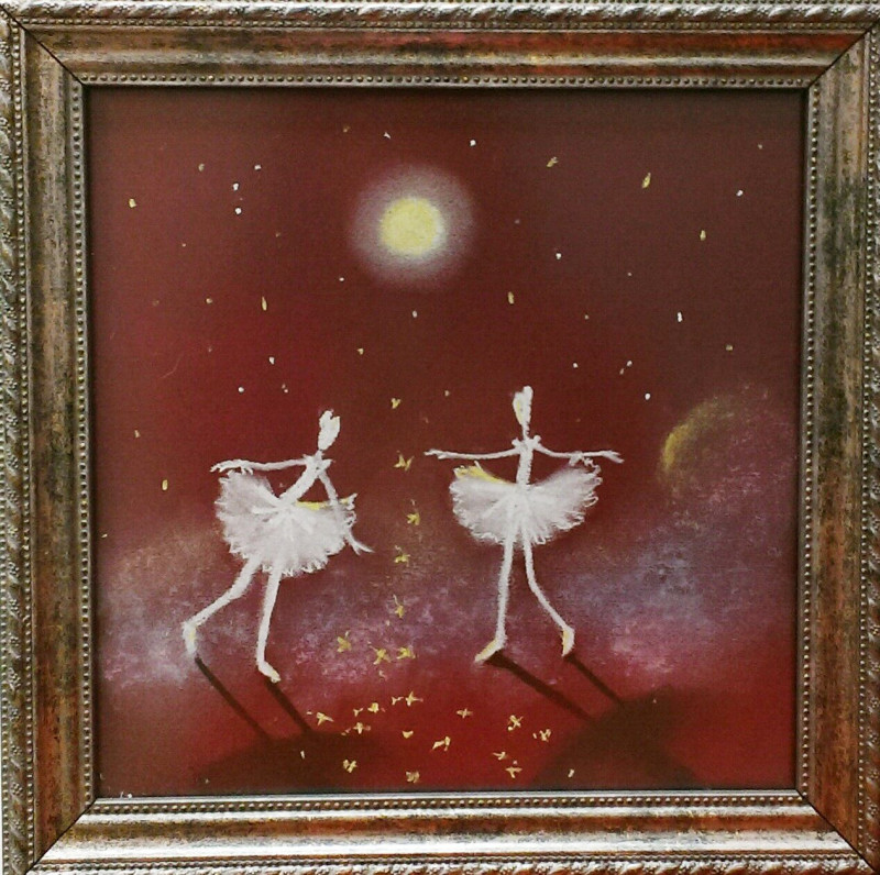 Dance in the Moonlight original painting by Rima Sadauskienė. Miniature