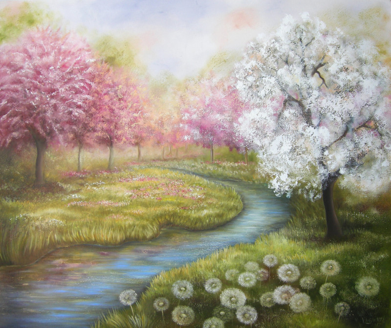 Spring original painting by Viktorija Labinaitė. Calm paintings