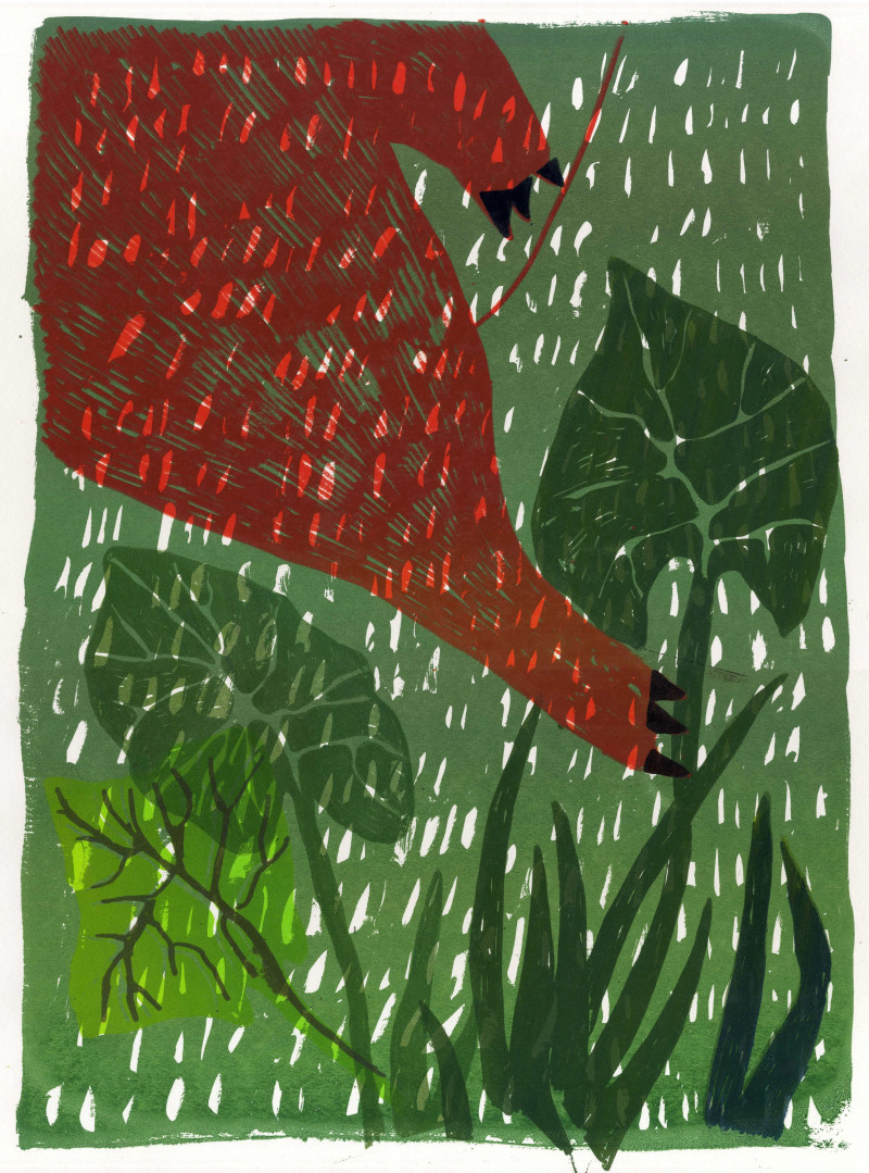 Lina Itagaki tapytas paveikslas Atėjo nusiskinti lapo, Žolynų kolekcija , paveikslai internetu
