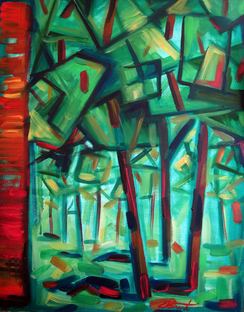 Trees original painting by Egidijus Kurapka. Oil painting