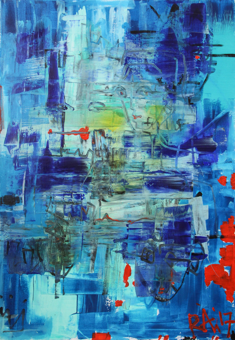 Rasa Makaraitytė-Ra tapytas paveikslas BLUE, Abstrakti tapyba , paveikslai internetu