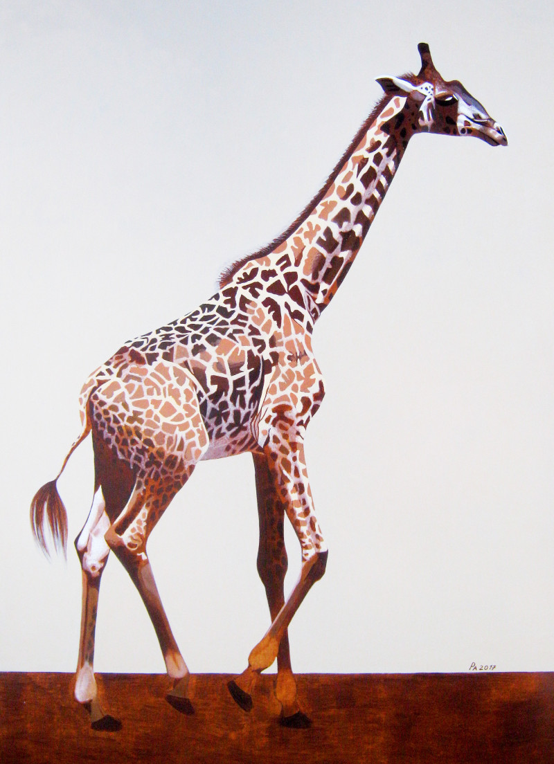 Giraffe original painting by Andrej Cesiulevič. Animalistic Paintings