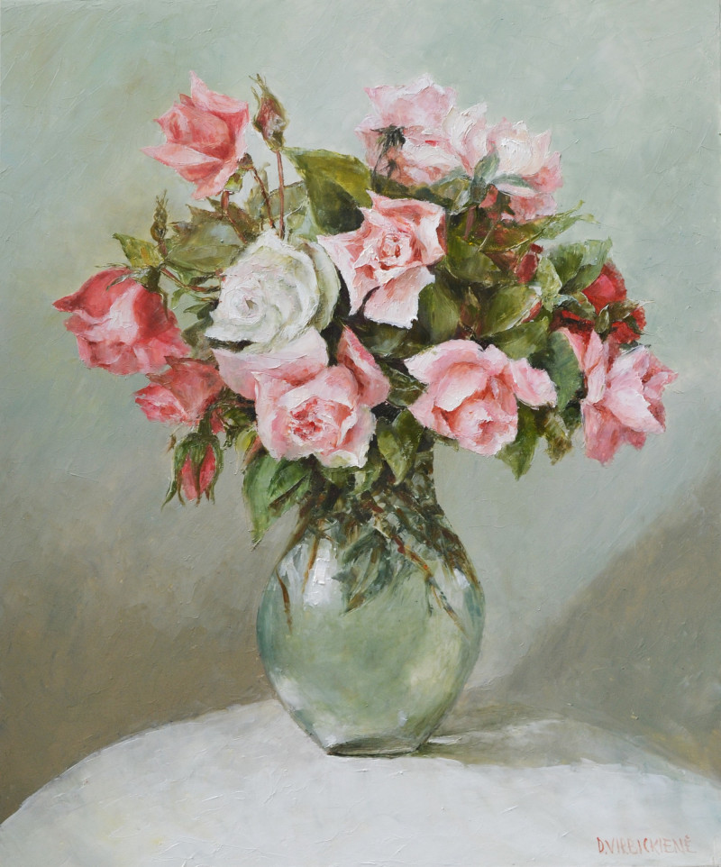 Danutė Virbickienė tapytas paveikslas Rožės Tau, Gėlių kalba , paveikslai internetu