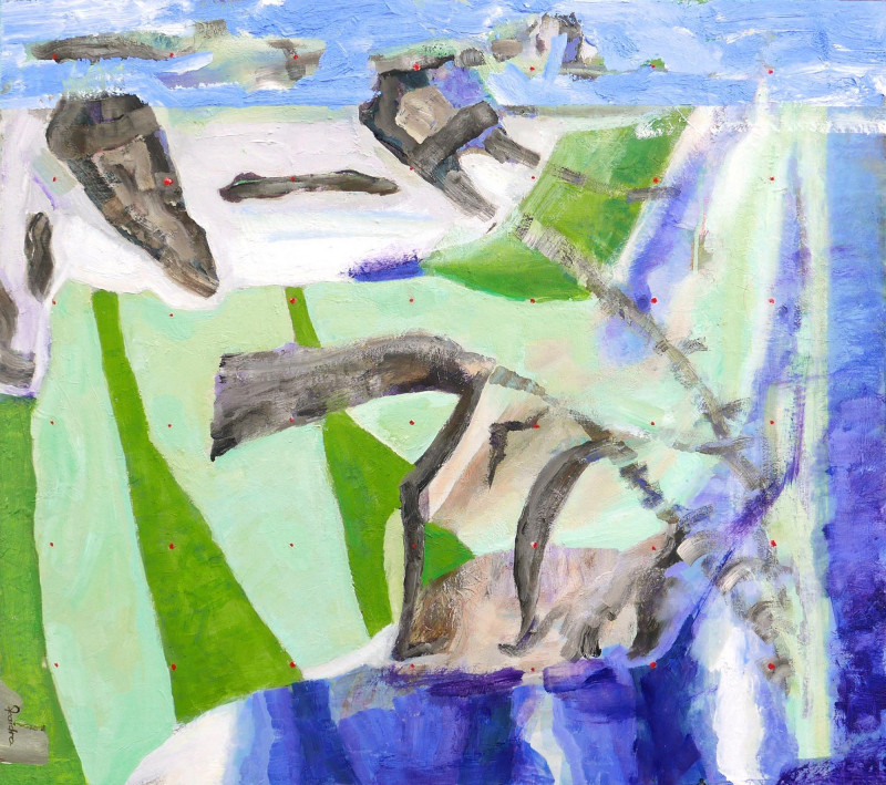 Skaidra Savickas tapytas paveikslas Prie ežero, Abstrakti tapyba , paveikslai internetu