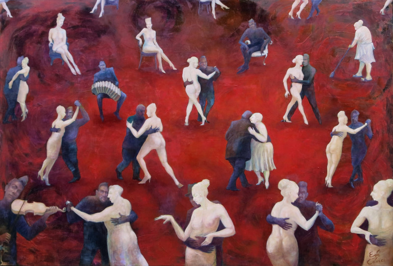 Eglė Colucci tapytas paveikslas Tango su violančelininku, Šokis - Muzika , paveikslai internetu