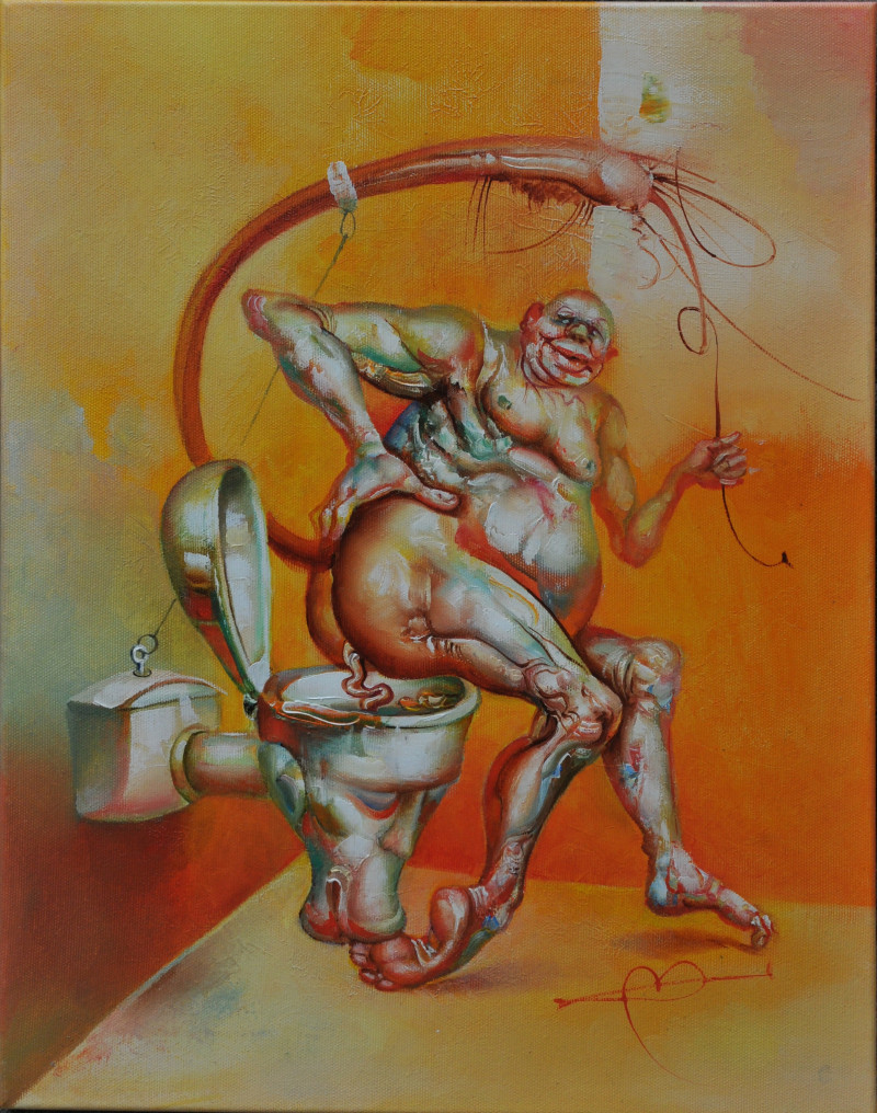 Toilet Bowl original painting by Antanas Adomaitis. For Art Collectors