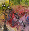 Kristina Čivilytė tapytas paveikslas Paslapčių sodas ir vila, Abstrakti tapyba , paveikslai internetu