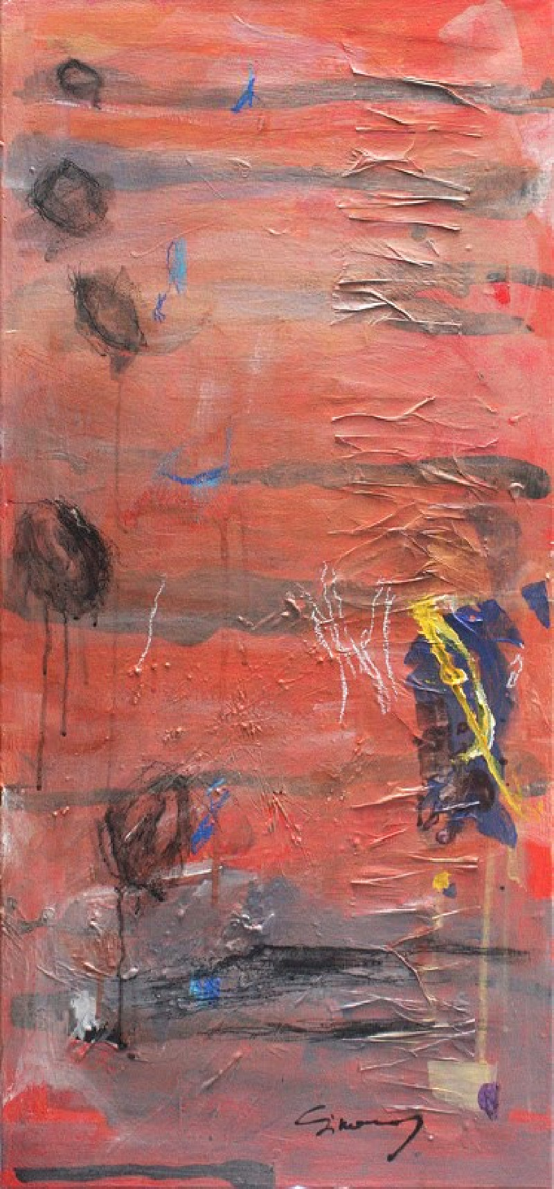 Simonas Skrabulis tapytas paveikslas Brėkštantis rytas I , Abstrakti tapyba , paveikslai internetu