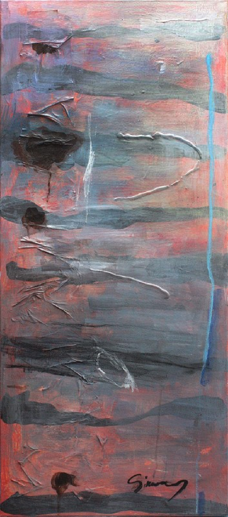 Simonas Skrabulis tapytas paveikslas Brėkštantis rytas II, Abstrakti tapyba , paveikslai internetu