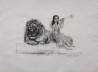 Eugenijus Lugovojus tapytas paveikslas Liūtas ir mergina saugo vienas kitą, Tapyba su žmonėmis , paveikslai internetu