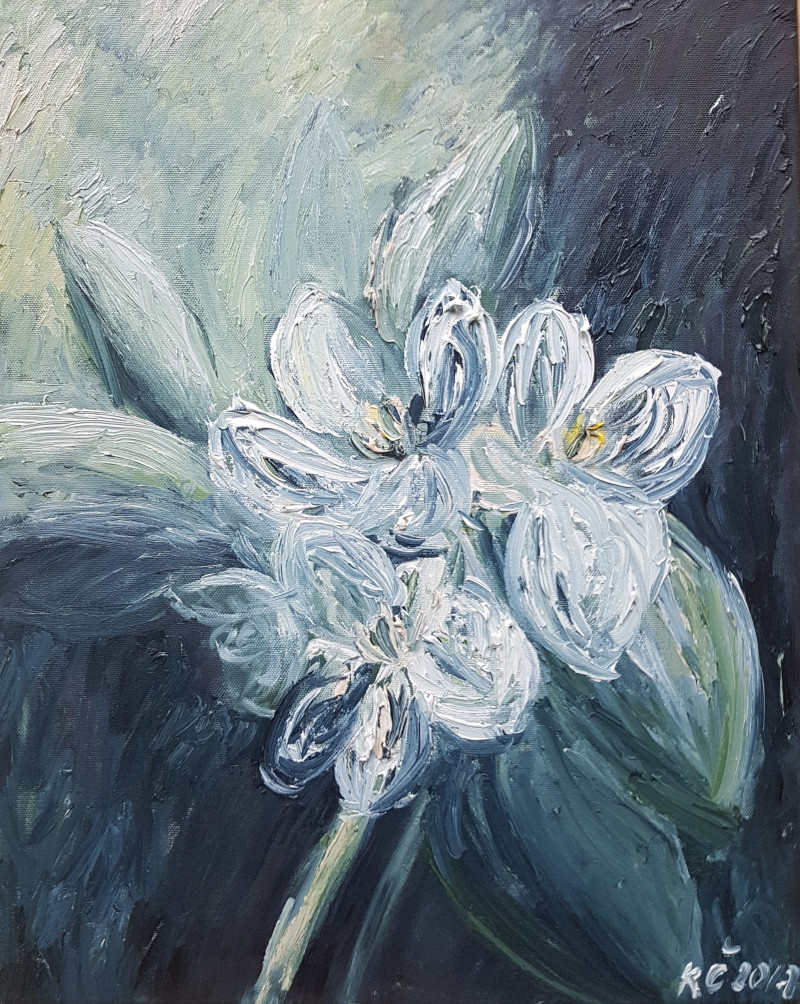 Kristina Česonytė tapytas paveikslas Nežinomos gėlės 1, Gėlės , paveikslai internetu