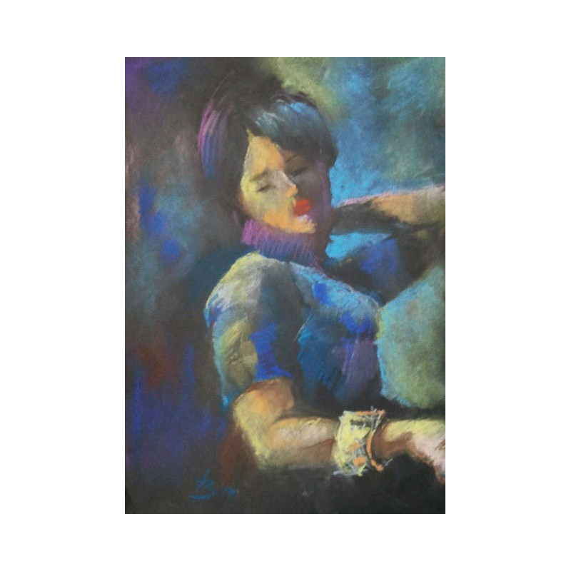Linas Bražukas tapytas paveikslas Moteris su apyranke, Pastelė , paveikslai internetu