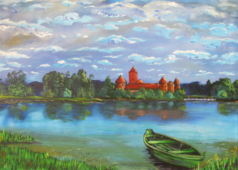 Trakai Castle original painting by Petras Beniulis. Landscapes