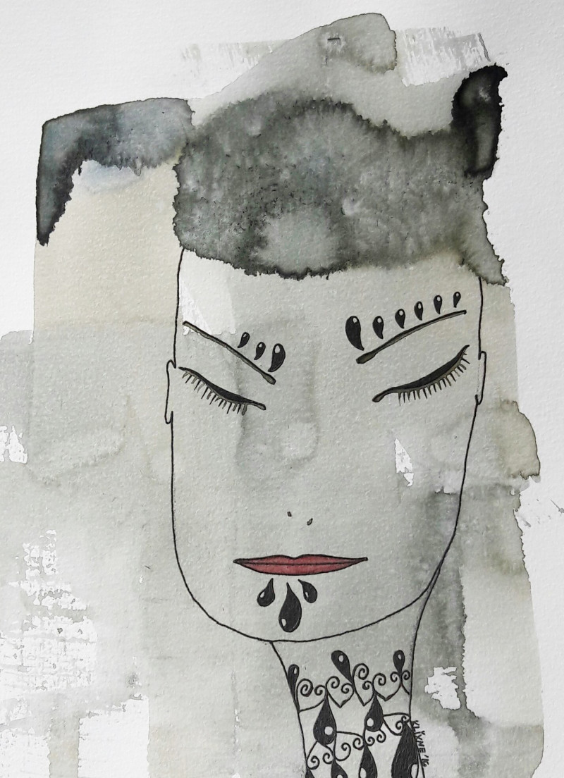 Ainė Jacytė tapytas paveikslas Skraidančios būsenėlės IV, Portretai , paveikslai internetu