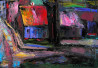 Leonardas Černiauskas tapytas paveikslas Miestelis su koplyčia, Urbanistinė tapyba , paveikslai internetu