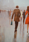 Morning in The City original painting by Rimantas Virbickas. Paintings With People