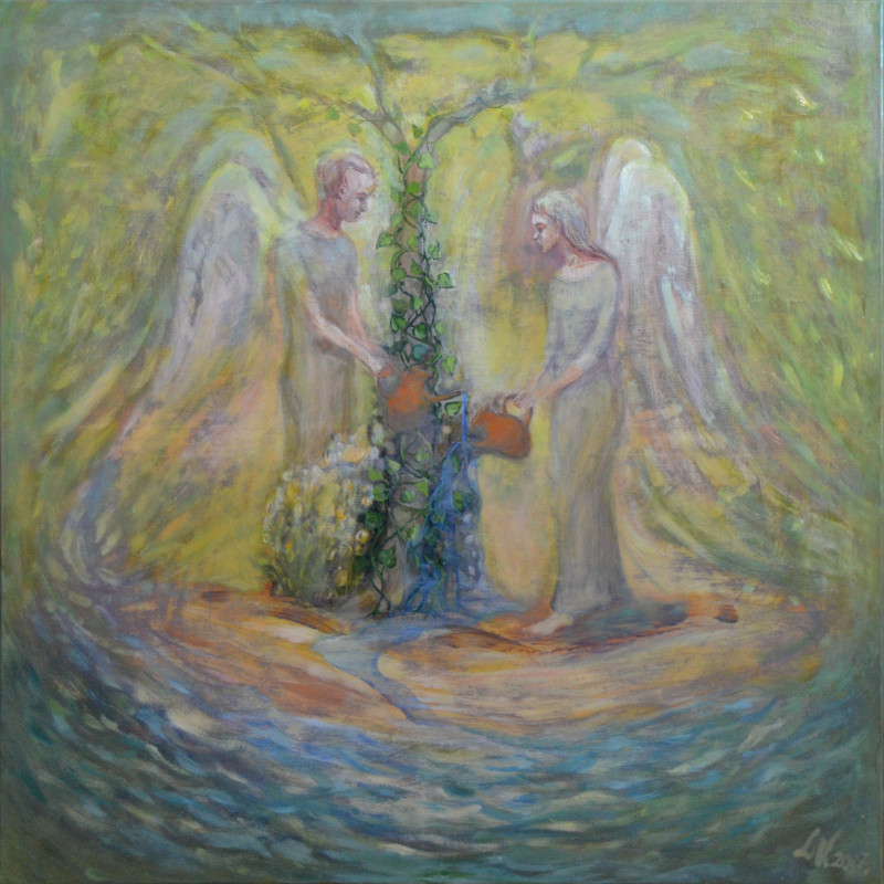 Violeta Latvytė-Narbutienė tapytas paveikslas Rojuje, Angelų kolekcija , paveikslai internetu