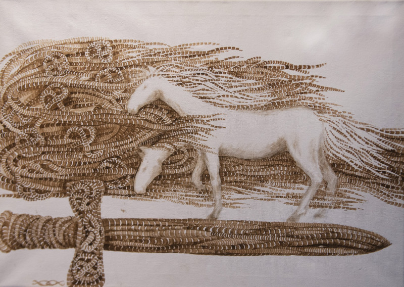 Jolanta Galdikaitė tapytas paveikslas Balti arkliai, Fantastiniai paveikslai , paveikslai internetu