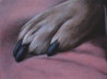 Gintarė Marčiulynaitė-Maskaliūnienė tapytas paveikslas Graužalą graužiančio šuns fragmentas, Animalistiniai paveikslai , pave...