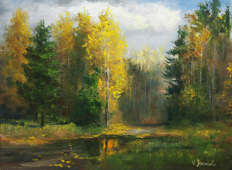 Vladimiras Jarmolo tapytas paveikslas Rudens miškas, Peizažai , paveikslai internetu