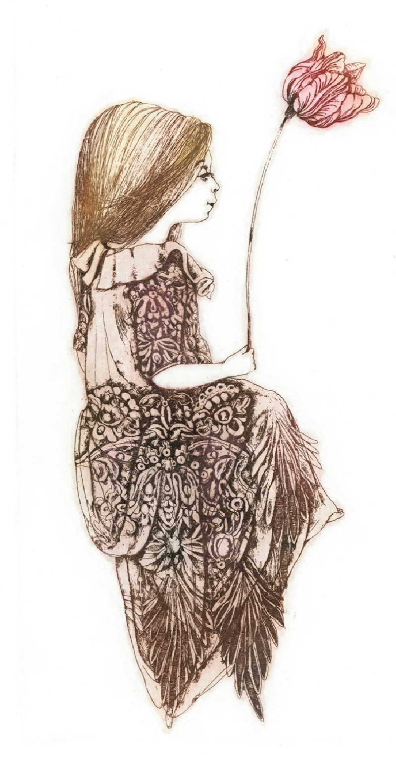 Gražvyda Andrijauskaitė tapytas paveikslas Lace Flower Girl, Meno kolekcionieriams , paveikslai internetu