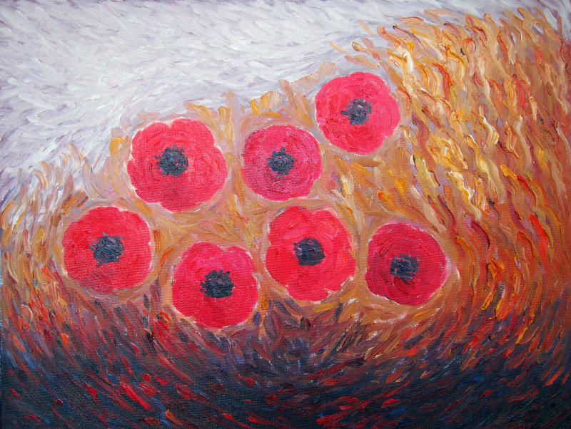 Aida Kačinskaitė tapytas paveikslas Aguonos javų lauke, Paveikslai su aguonomis , paveikslai internetu