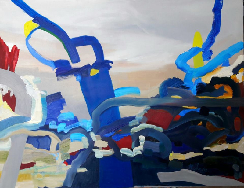 Rūta Levulienė tapytas paveikslas Nuotykis, Abstrakti tapyba , paveikslai internetu