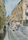 Vilnius Pilies Street original painting by Jūratė Sasnauskienė. Watercolor painting