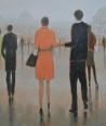 Weekend In The City original painting by Rimantas Virbickas. Paintings With People