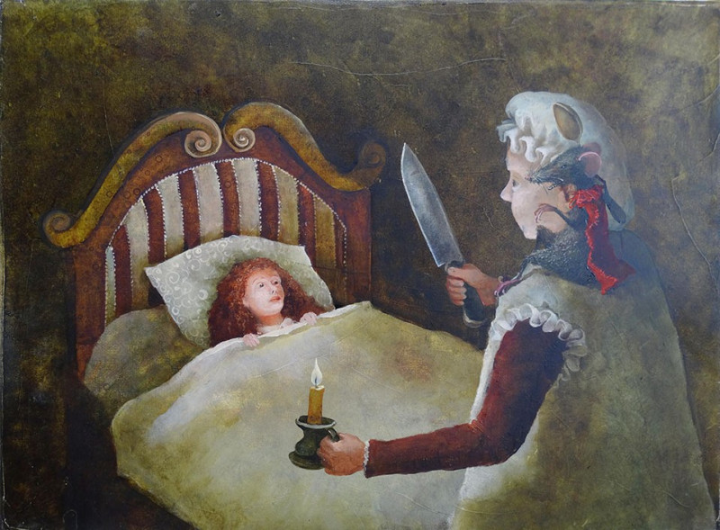 Illustration For The Book Kate DiCamillo \\"Desper Tales\\" 15 original painting by Remigijus Januškevičius. For children room