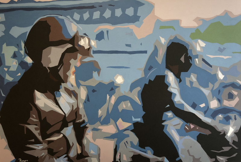 Rimas Bružas tapytas paveikslas Ratukas, Tapyba su žmonėmis , paveikslai internetu